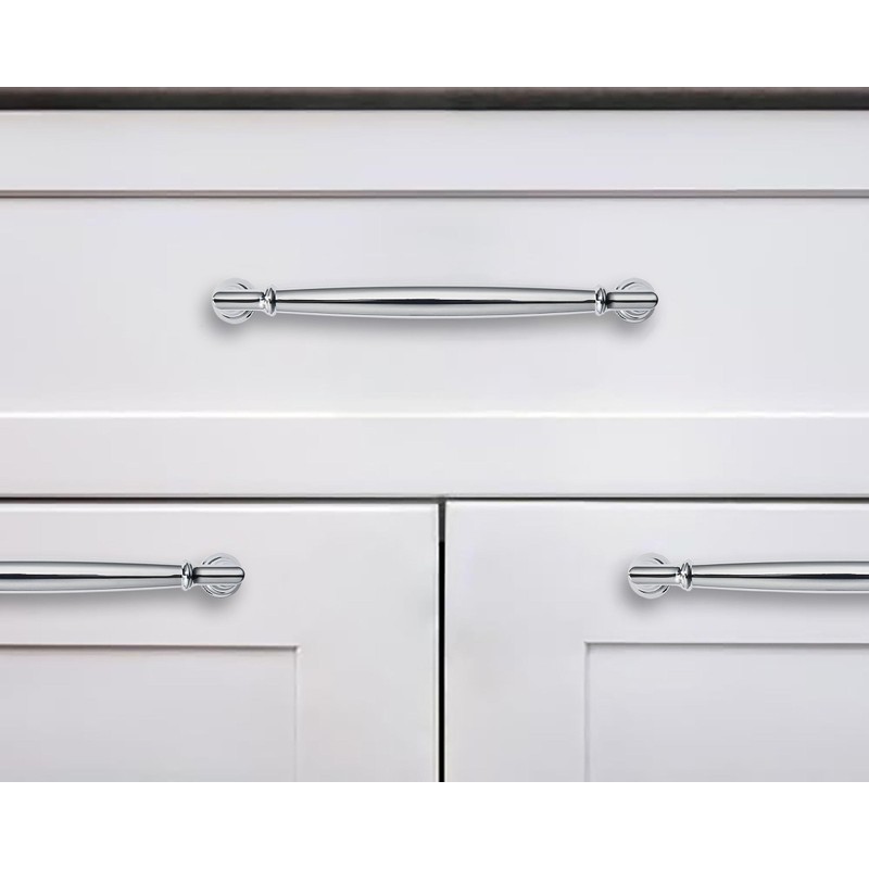 khtumeware 5 Pack 5 Inch(128mm) Polished Chrome Cabinet Pulls Heavy
