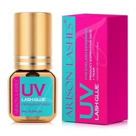 Eyelash Extension UV Eyelash Glue 1 Sec Quick Dry Strong Bond UV Lash Glue Adhesive Waterproof Safe No Irritation 75 Days Long Lasting for Professional Use Only(3ML)