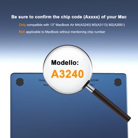 eleger Glitter Case Compatible with MacBook Air 13 inch M4 A3240 M3 A3113 M2 A2681[Matching Mac's midnight], 2025 2024 2022 Release, Clear Hard Plastic Shell Cover for MacBook Air 13.6", Midnight