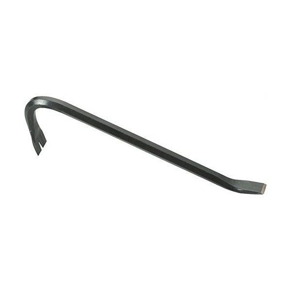 Edward Tools Gooseneck Wrecking Bar - Extra strength drop forged steel pry bar for easier demolition - Gooseneck for added ripping bar leverage - Nail puller end/chisel end - Rust proof (12 Inch)