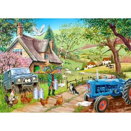 The House of Puzzles - Farm Fresh Jigsaw - 500 Piece Jigsaws For Adults, Artist Illustrated, Scenic Landscape, Deluxe Puzzle Gifts