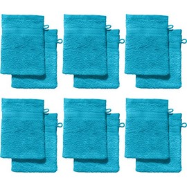REDBEST Washcloths, Pack of 12, Chicago, Turquoise, Size 15 x 21 cm, Absorbent, Durable, Ideal for Travel, Sports (Other Colours)