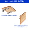 ZHMEINA Folding Shelf Brackets 6 Inch, Heavy Duty Stainless Steel