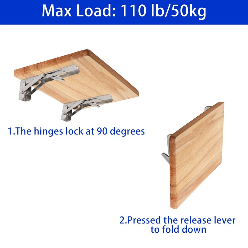 ZHMEINA Folding Shelf Brackets 6 Inch, Heavy Duty Stainless Steel
