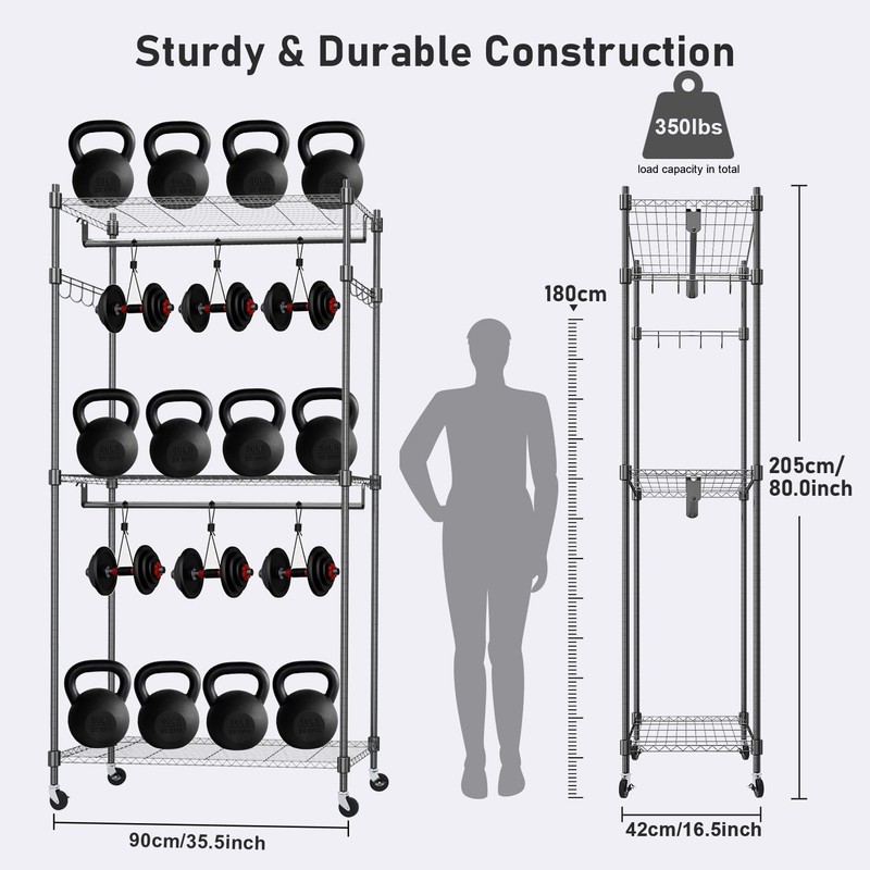 Himimi Heavy Duty Garment Rack Adjustable 3 Tiers Wire Shelving