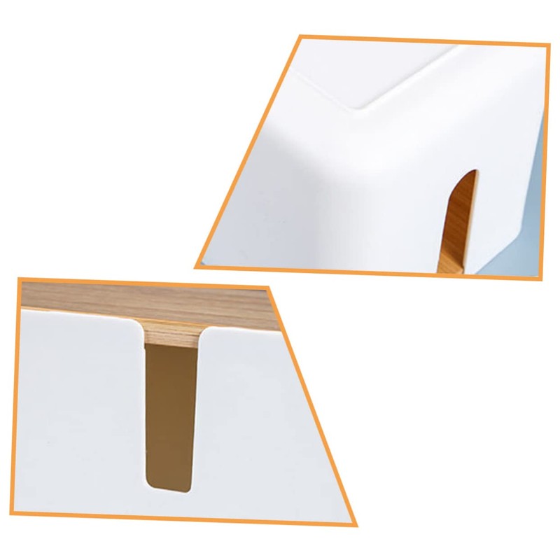 KOMBIUDA Cable Ties Organizer Box with Bamboo Lid Durable Charging