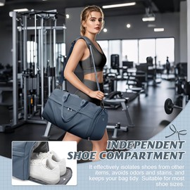 Gym Bag Womens Mens with Shoes Compartment and Wet Pocket,Travel Duffel Bag for Women for Plane,Sport Gym Tote Bags with Toiletry Bag,Waterproof Weekend Overnight Bag Carry on Bag Hospital Holdalls