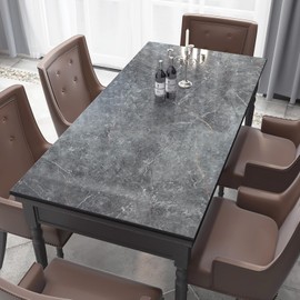 BOMENG Gray Marble Contact Paper Peel and Stick Glossy Marble Paper Dark Grey Granite Marble Wallpaper Self Adhesive Removable Waterproof Viny Sticker 16"x354" for Backsplash Shelf Liner Furniture