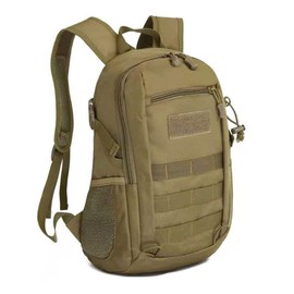 Military Tactical Daypack Molle Rucksack Student School Rucksack Men,15L Waterproof Small Backpack Sport Travel Backpacks Camping Fishing Hunting Bags,Khaki