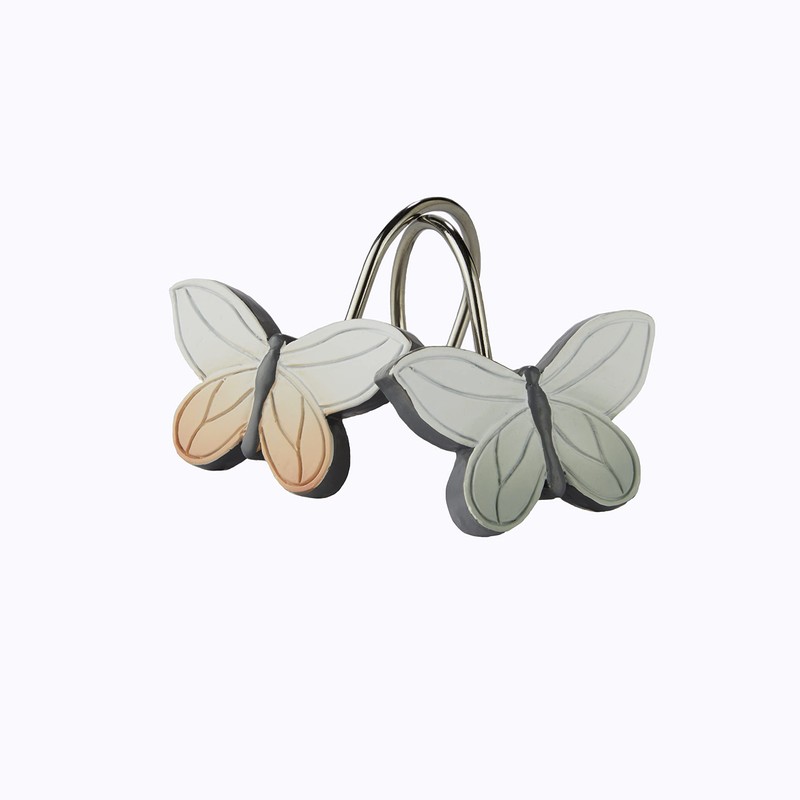 SKL Home Faithful Flowers Shower Curtain Hook Set, Multi