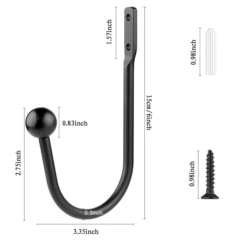 2 Pcs Curtain Holdbacks Curtain Tiebacks Hooks, U Shaped Metal