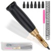 Adjustable Screw Punch, 6 Tip Sizes Belt Hole Puncher, Wood