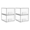 Vtopmart Vtopmart 4 Pack Clear Stackable Storage Drawers, 4.4' Tall