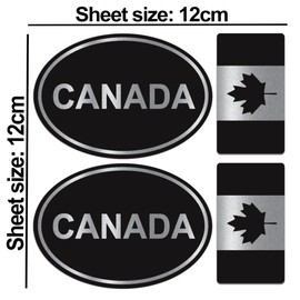 Biomar Labs Silver Canada Canadian Flag Maple Leaf Stickers for Bumper Window Car Motorcycle Laptop Helmet Van Bike 4pcs. D 4 Z*