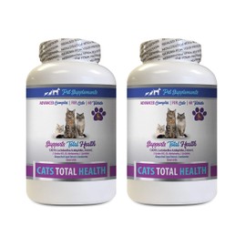 PET SUPPLEMENTS cat Urinary Tract Support - Cats Total Health Complex - Joint Coat Eye Immune Support Formula - Immune Booster for Cats - 2 Bottles (120 Tablets)