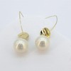 Pearl Dangle Earrings for Women U Shaped Open Wire Needle