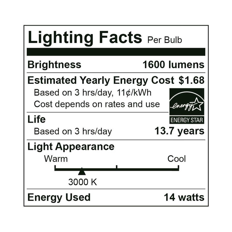 Euri Lighting EA19-14W1100eGV, LED Multi-Volt 120-277V A19, 14W (100W Equivalent),