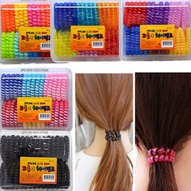 Coily Hair Ties (10-Pack) Hairband Spring Hair Tie 1. Colored Coily 10 pcs