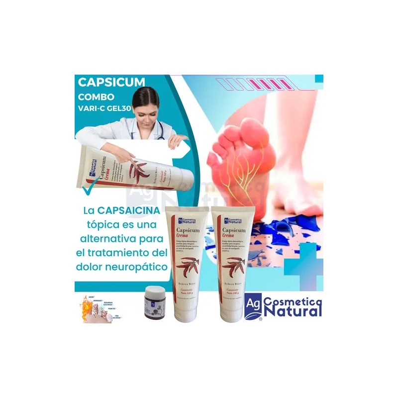 Pack 2 Cremas Neuropatia Diabetica Capsicum + Varic-gel 30gr
