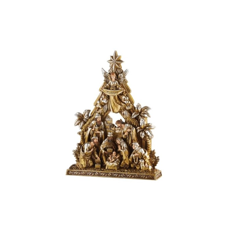 Trinity Church Supply Metallic Nativity Figurine Christian Decoration Religious Sculptures,