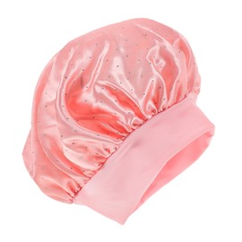 MERRYHAPY Satin Sleep Bonnet for Women Rhinestone Wide Band for Curly Hair Comfortable Elastic Cap for Grooming Bathing and Sunlight Protection Versatile Accessory