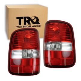 TRQ 2 Piece Driver & Passenger Side Tail Light Assembly Set Compatible with 2004-2008 Ford F150 Truck With Fleetside Bed FO2800182 FO2801182
