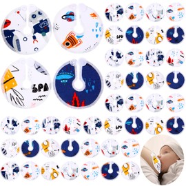 Threlaco 48 Pcs Gtube Button Covers Feeding Tube Pads Holder Abdominal Reusable Accessories Peg Tube Soft Absorbent Breast Feeding Pads Breastfeeding Support Nursing Care Stay Dry(Universe)