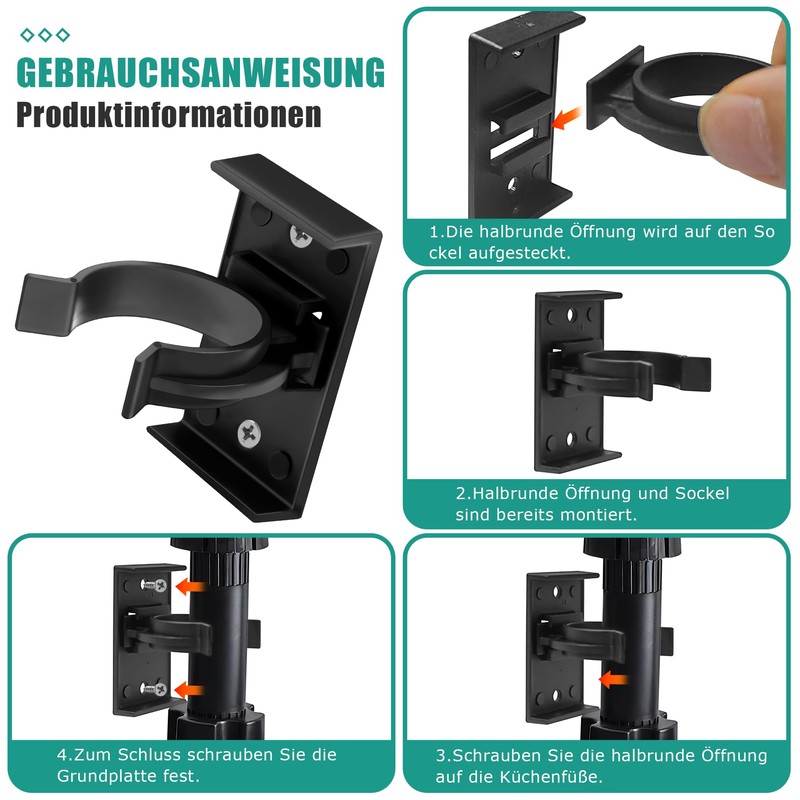 Pack of 30 Kitchen Skirting Board Clips, Strip Clips for
