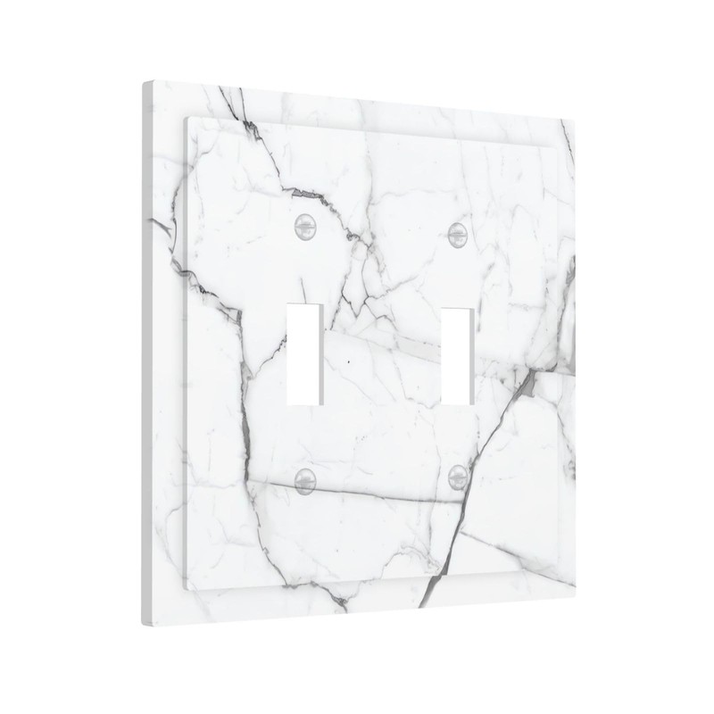 Lhdlnn White Marble Light Switch Cover Decorative Double Toggle Wall