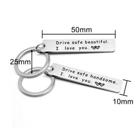 BCughia Pack of 2 Keyrings Couples Love, Couple Keyrings with Engraving I Found My Otter Half Partner Gifts, Drive Safe
