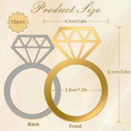12pcs Gold Diamond Napkin Rings Set Acrylic Reusable Napkin Holders Bulk for Wedding,Anniversary, Birthday Party,Dinner Table Setting Decor and Daily Use