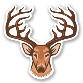 2 x Deer Stag Vinyl Sticker Decal Bike Laptop Car Bike Helmet Animal #4699 (10cm x 10cm)