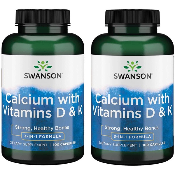 Swanson Tricalcium Complex with Vitamins D & K 100 Capsules (2 Pack)
