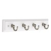 Liberty Decorative 9 in. White and Satin Nickel 4 Hook Key Rail