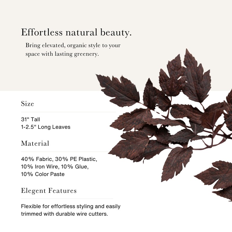Afloral Plum Fake Cimicifuga Ramosa Leaves - 31"