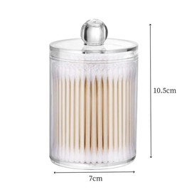 desikaky Acrylic Case, Cotton Swab Case, Cotton Swab Holder, Set of 4, Transparent, with Lid, Cosmetics Box, Dustproof, Clean, Cotton Swab Box, Cotton Sphere, Interdental Brush, Case, Makeup Case, Storage Case, Small Items, Tabletop Storage (2.8 x 4.1 in