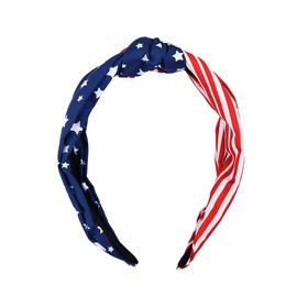 Patriotic Knotted Headband Hair Band for Women Girls Fourth of July Top Knot Headband Independence Day Head Band for Kids Independence Day Hair Accessories for Girls Women American Flag Hairband Kids