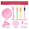 11 Pzs Kit Preparación Mascarilla Facial Bowl Brochas Frasco