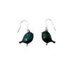 Starling Bird Earrings resin enamel charm dangles on sterling silver