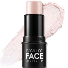 FOCALLURE Lápiz iluminador en crema – Lápiz iluminador brillante, barra brillante no grasa de larga duración, maquillaje ligero para cara y cuerpo, fá