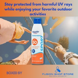Equate Sunscreen SPF 50- Sport Broad Spectrum Spray (pack of 1), Boxed By Fusion Shop Store (1)