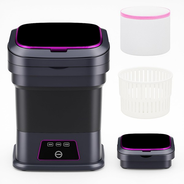 16l Portable Washing Machine, Foldable Ultra Quiet Three Mode Mini