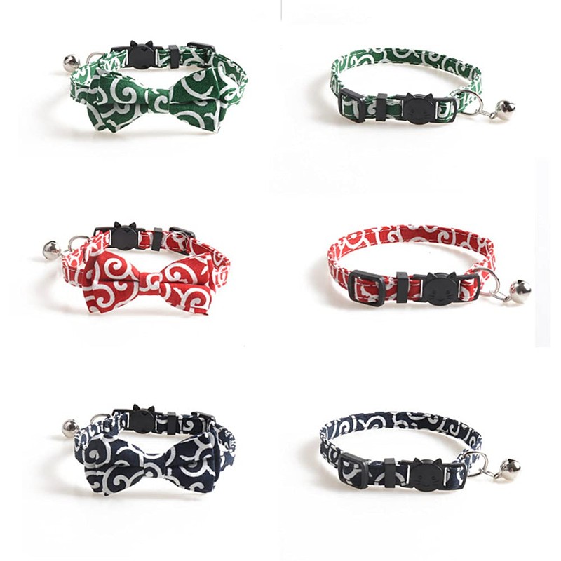 Kitten Collar, Cat Collar with Buckle and Bell, Adjustable Collar