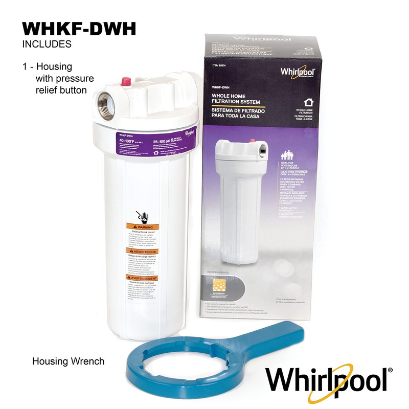 Whirlpool 10" x 2.5" Whole House Water Filter Housing, WHKF-DWH,