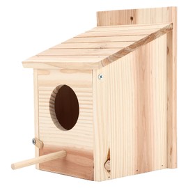 Bird Houses for Outside, Safe Wooden Bird House Hanging Birdhouse for Finch, Bluebird, DIY Wood Birdhouse, Birdhouse Breeding Box with Standing Rod for Garden, Yard