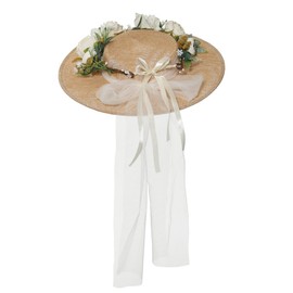 COSDREAMER Girls Women Victorian Tea Party Sun Hat Lolita Flower Straw Hats Beach Hats