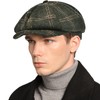 Mens Newsboy Cap High Woolen Tweed Gatsby Hat Ivy Cabbie