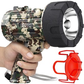 BUYSIGHT Rechargeable Spotlight Flashlight,1000,000 lumens Hand held Spotlight Waterproof Flashlight Hunting Lamp with red Filter (Camouflage Green)
