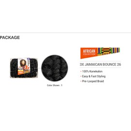 Sensationnel 100% Kanekalon X-Pression African Collection 3X Triple Packs Jamaican Bounce 26" Crochet Braid - 3XJB26 (99J [Dark Wine])