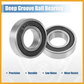 Partuto 2 Pcs 6003-2RS Deep Groove Ball Bearing 17x35x10mm Double Sealed Replacement